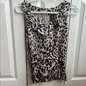 White House Black Market Leopard Print Blouse